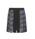 Diane Von Furstenberg Maison Pleated Crêpe And Tweed Miniskirt
