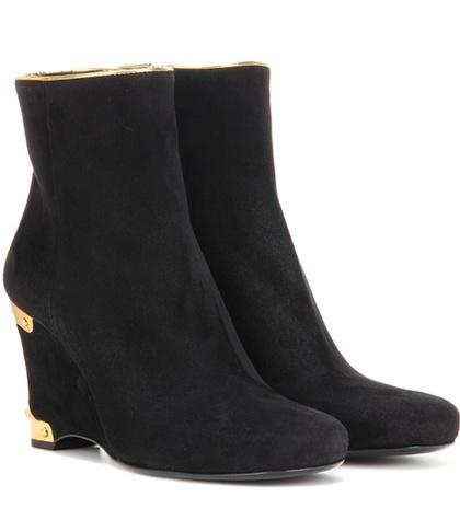 Prada Suede Wedge Ankle Boots