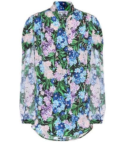 Balenciaga Floral-printed Crêpe Shirt