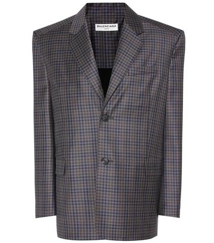 Balenciaga Plaid Wool Jacket