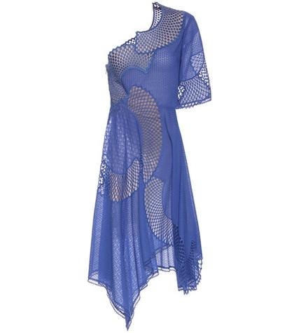 Stella Mccartney Asymmetrical Embroidered Cotton-blend Dress