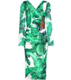 Frame Printed Embellished Silk-blend Wrap Dress