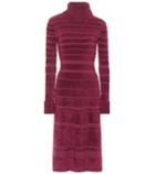 Agnona Striped High-collar Dress