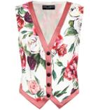 Dolce & Gabbana Floral-printed Silk-blend Vest