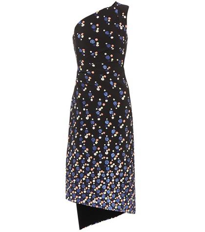 Peter Pilotto Printed One-shoulder Cady Dress