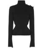 Alexandre Vauthier Ribbed Turtleneck Wool Sweater
