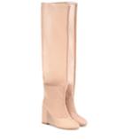 Mm6 Maison Margiela Leather And Mesh Knee-high Boots