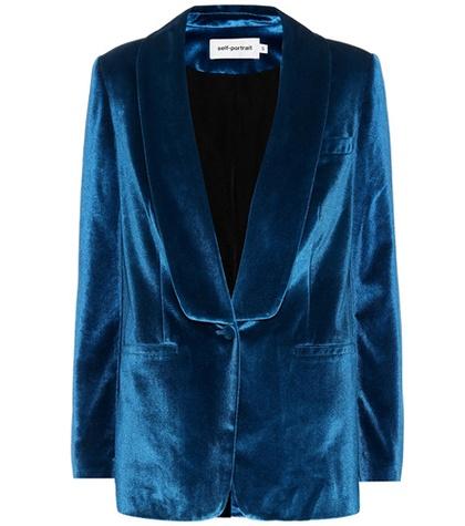 Tory Burch Peacock Velvet Blazer