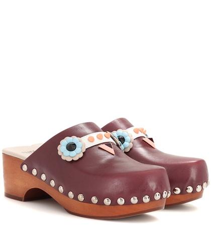 Shrimps Embellished Leather Clogs