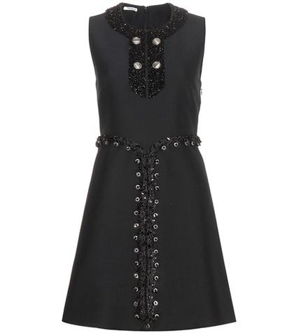 Miu Miu Embellished Silk And Wool Dress