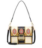 Etro Printed Leather And Suede Shoulder Bag