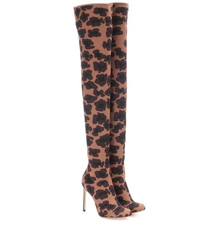 Alexander Mcqueen Leopard-printed Over-the-knee Boots