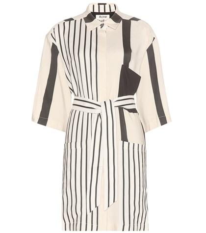 Acne Studios Cabell Striped Linen-blend Dress