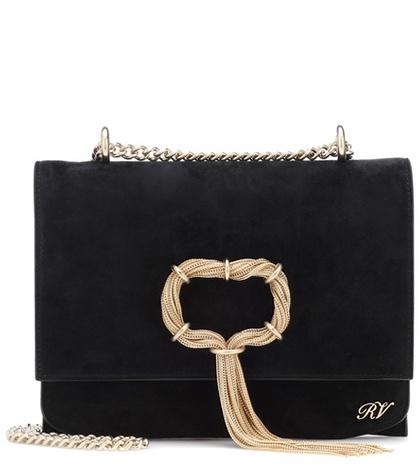 Roger Vivier Chain Buckle Suede Shoulder Bag