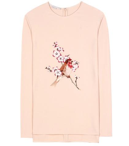 Isa Arfen Embroidered Crêpe Top
