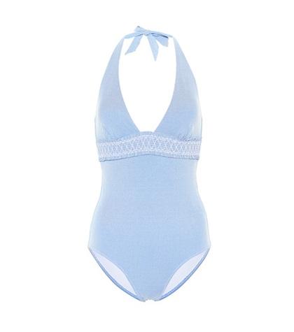 Heidi Klein Cassis Smocked Halter Swimsuit