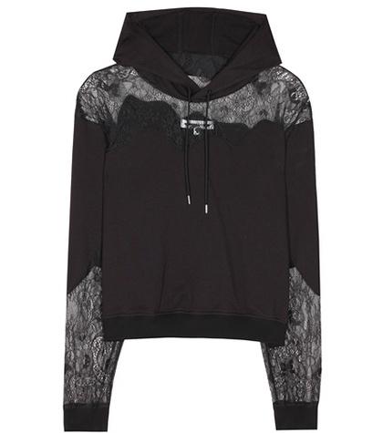 Mcq Alexander Mcqueen Lace-panelled Hoodie