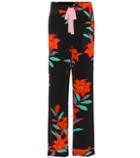 Diane Von Furstenberg Floral Silk Wide-leg Trousers