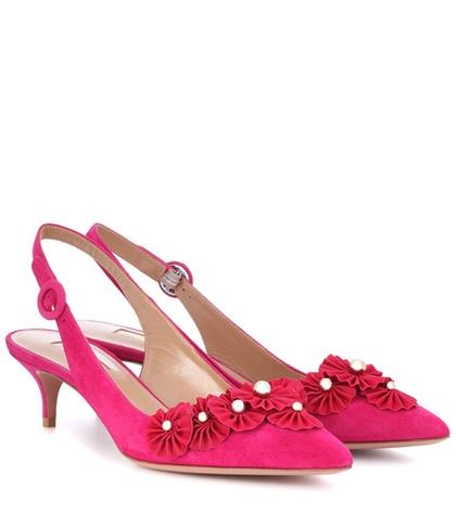Aquazzura Exotic 45 Suede Slingback Pumps