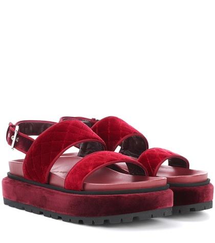 Nicholas Kirkwood Quilted Velvet Platform Sandals