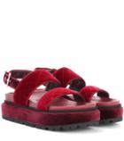 Nicholas Kirkwood Quilted Velvet Platform Sandals