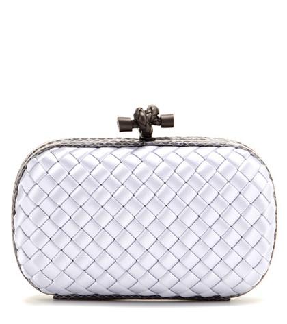 Roland Mouret Knot Satin And Snakeskin Clutch
