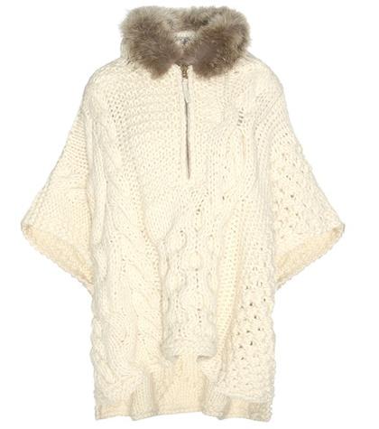 Woolrich Wool And Alpaca-blend Sweater With Fur