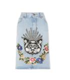 Gucci Denim Skirt With Appliqué