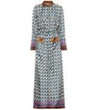 F.r.s For Restless Sleepers Fantaso Printed Silk Maxi Dress