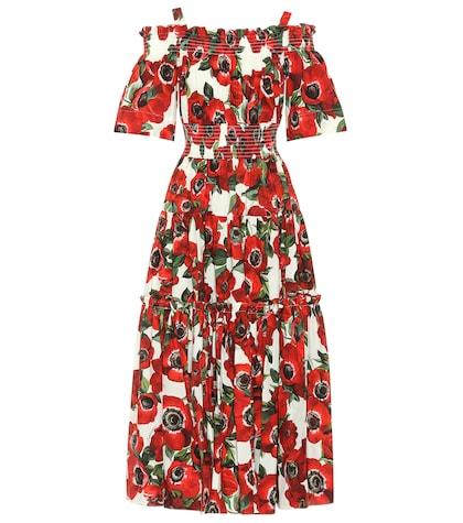 Dolce & Gabbana Floral Cotton Poplin Midi Dress