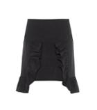 Valentino Ruffled Cotton Twill Miniskirt