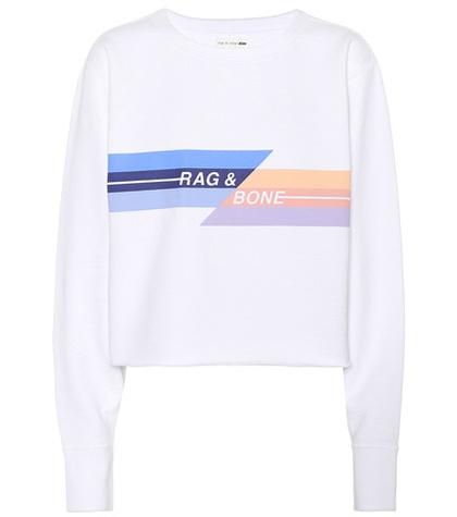 Rag & Bone Glitch Cropped Cotton Sweatshirt