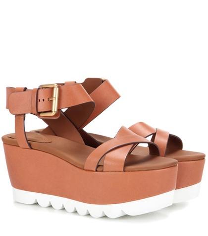 Balenciaga Platform Leather Sandals