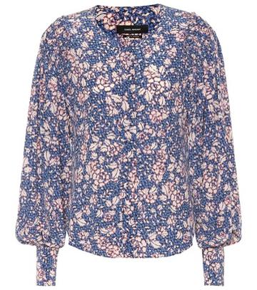 Stuart Weitzman Berny Printed Silk-blend Blouse