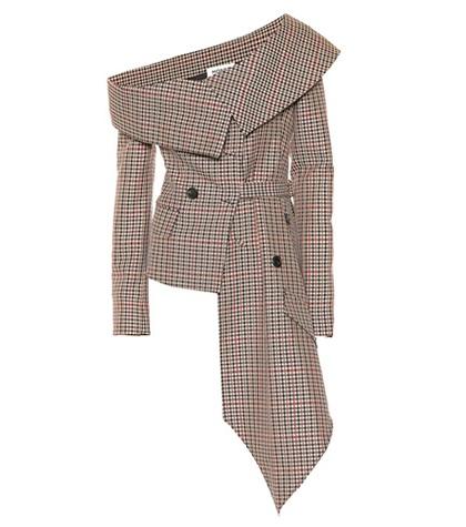 Monse Plaid Off-the-shoulder Jacket