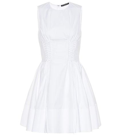 Alexander Mcqueen Lace-up Cotton Dress