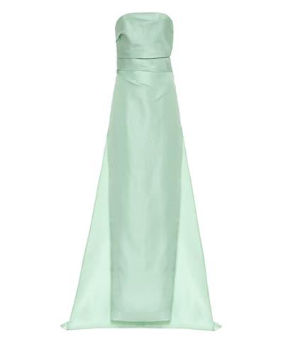 Monique Lhuillier Off-the-shoulder Silk Gown