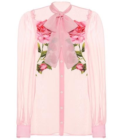 Dolce & Gabbana Floral Silk Chiffon Shirt