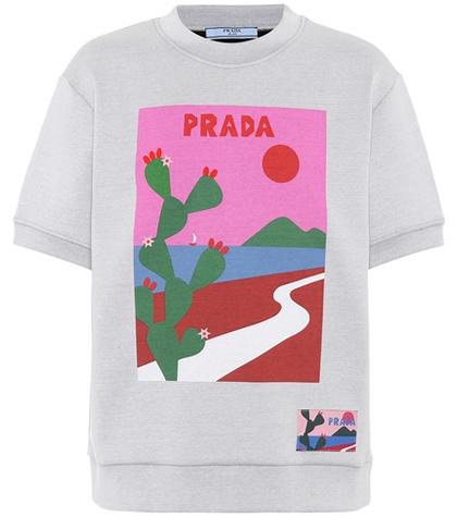 Prada Printed Cotton-blend Sweatshirt