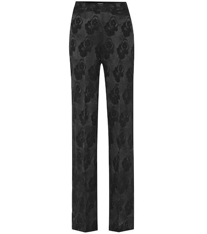 Oscar De La Renta Silk Jacquard Pants