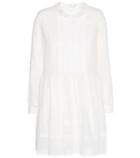 Saint Laurent Lace-trimmed Cotton Mini Dress