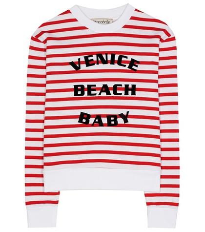 Tre Ccile Striped Printed Cotton Sweatshirt