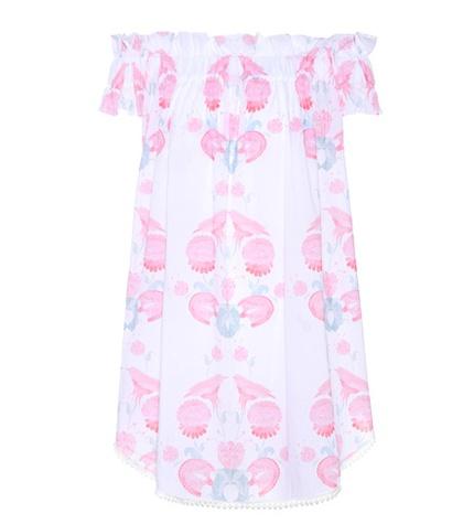 Athena Procopiou Off-the-shoulder Cotton Dress