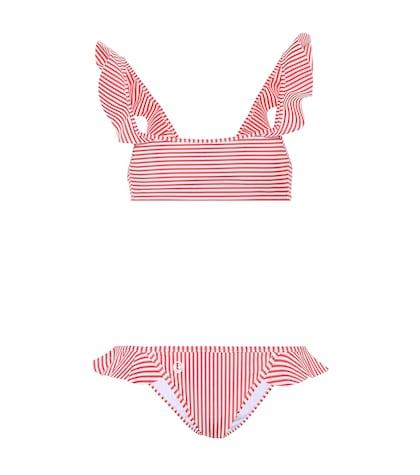 Rupert Sanderson Striped Ruffle Bikini