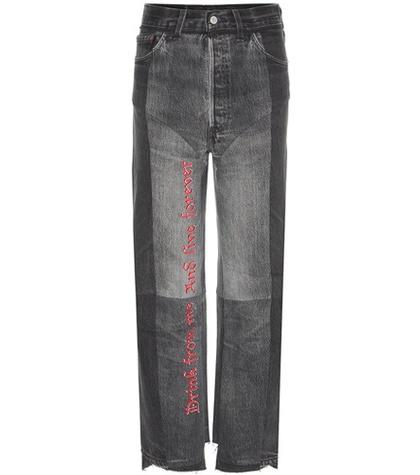 Vetements Embroidered Cotton Jeans