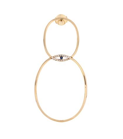 Roger Vivier A Little Medium Eye 18kt Yellow Gold Diamond And Sapphire Earring