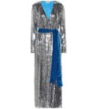 Attico Sequined Velvet Wrap Dress