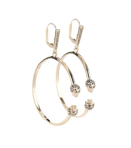 Alexander Mcqueen Skull Swarovski Earrings