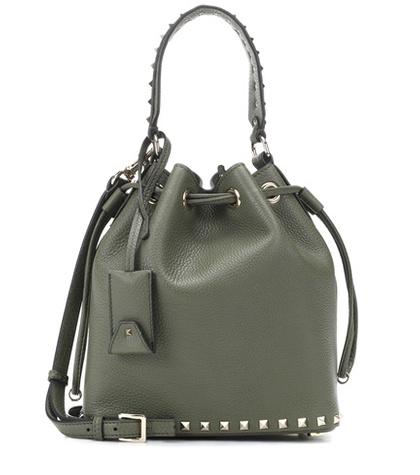 The Row Valentino Garavani Rockstud Small Leather Bucket Bag