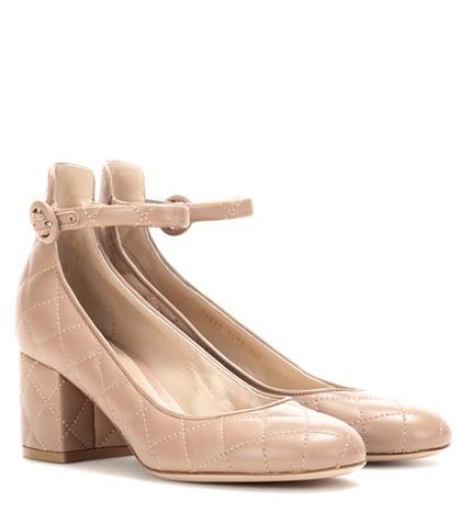 Gianvito Rossi Greta Driver Mid Quilted Leather Pumps